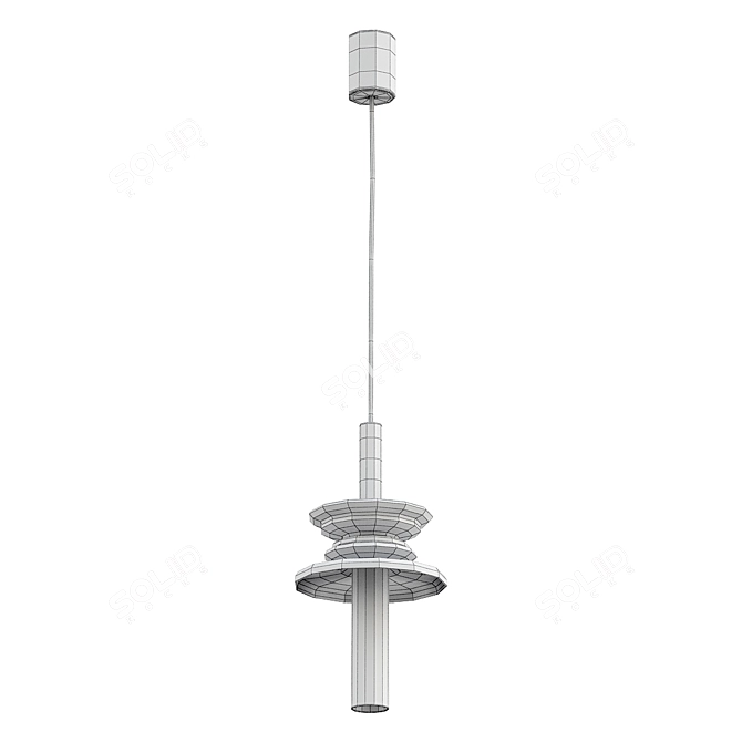 Sleek Pendant Light Sound Wave 3D model image 4