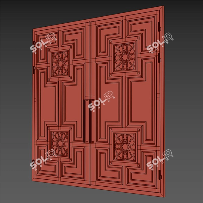 Modern Black Gate 3D Model 3D model image 5