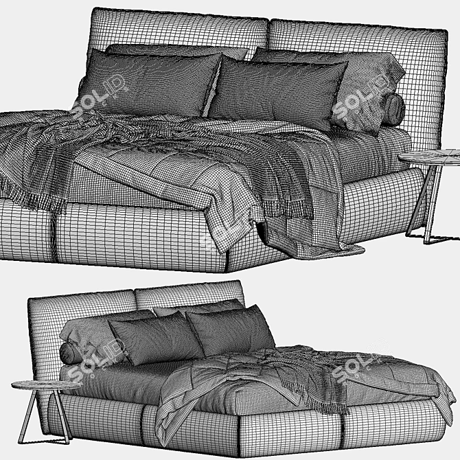 Astoria Upholstered Storage Bed 3D model image 6