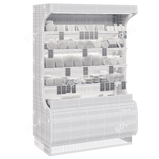 Dairy Product Fridge Display 3D model image 6