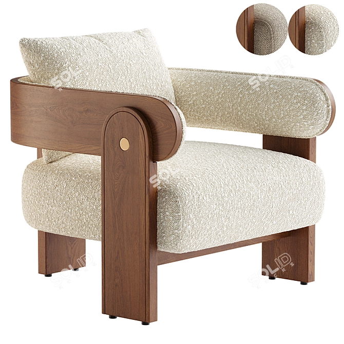 Modern Delano Armchair Design 3D model image 1