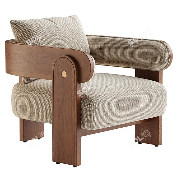 Modern Delano Armchair Design 3D model image 2