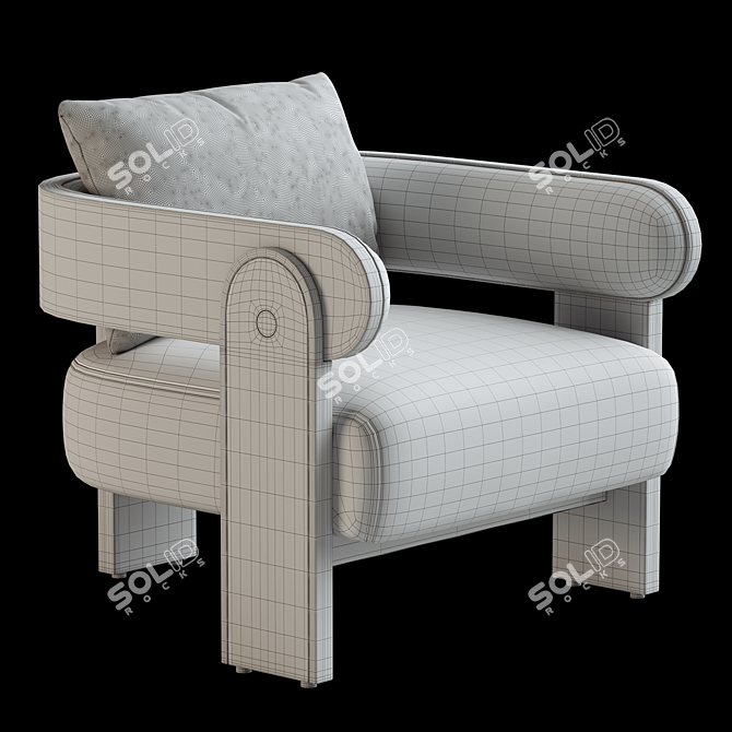 Modern Delano Armchair Design 3D model image 6