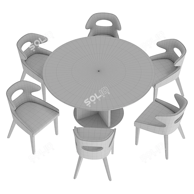 Contemporary Dining Set with Crissey Chair and Alferce Table 3D model image 5