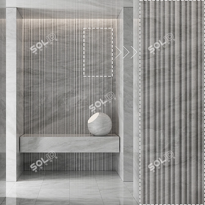 High Detail Marble Stone Panels 3D model image 2