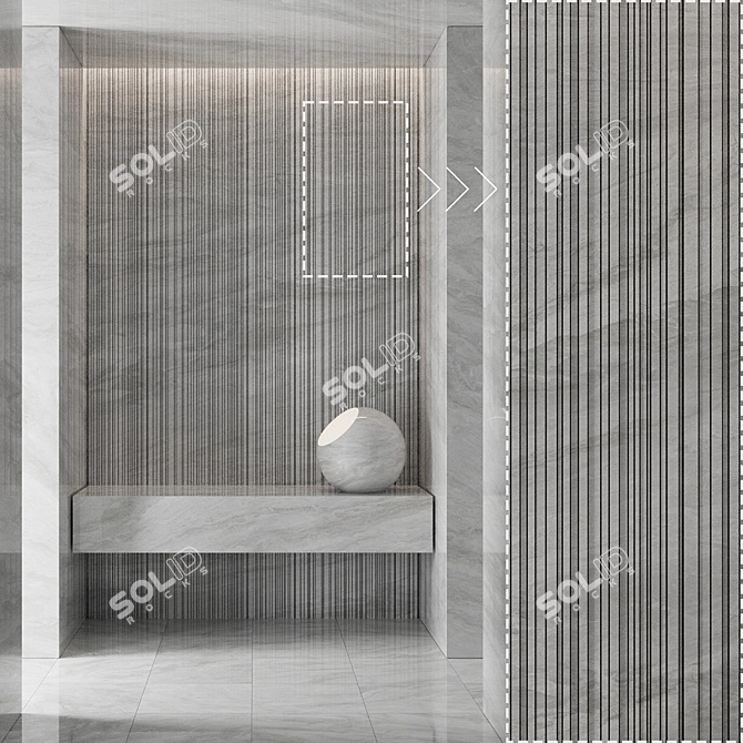 High Detail Marble Stone Panels 3D model image 3