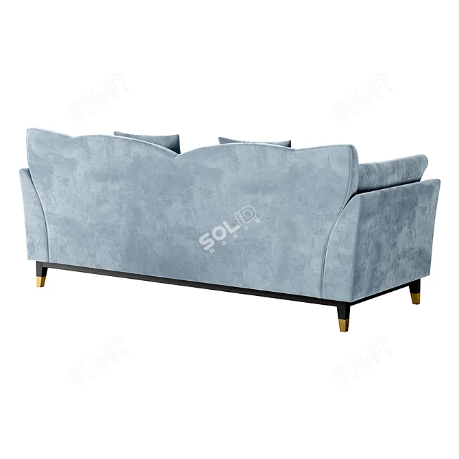 Modern Turquoise Siena Sofa 3D model image 4