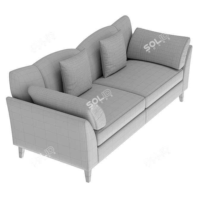 Modern Turquoise Siena Sofa 3D model image 6