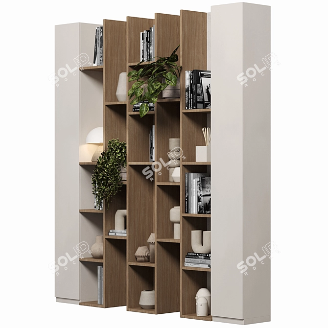 Modular Bookcase Cabinet Shelves 3D 3D model image 2