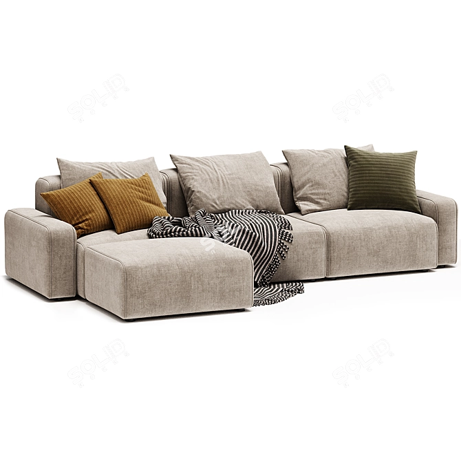 Modern Kaye Sectional Sofa Design 3D model image 1