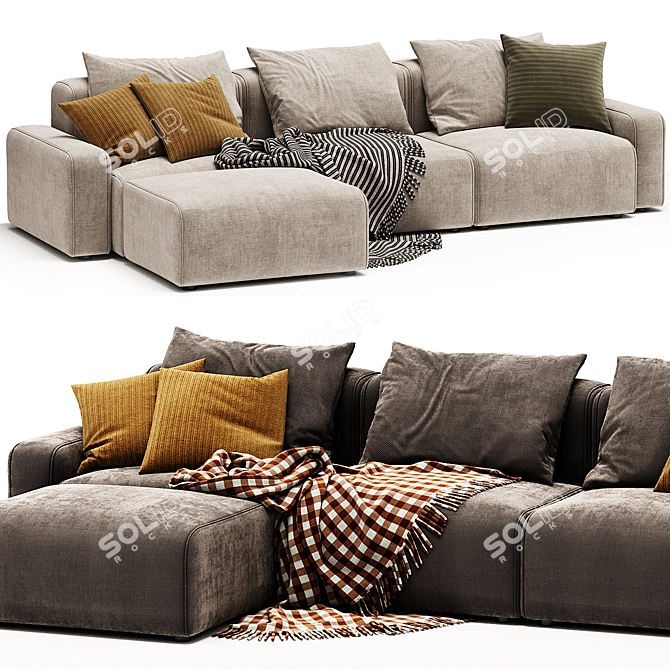 Modern Kaye Sectional Sofa Design 3D model image 2