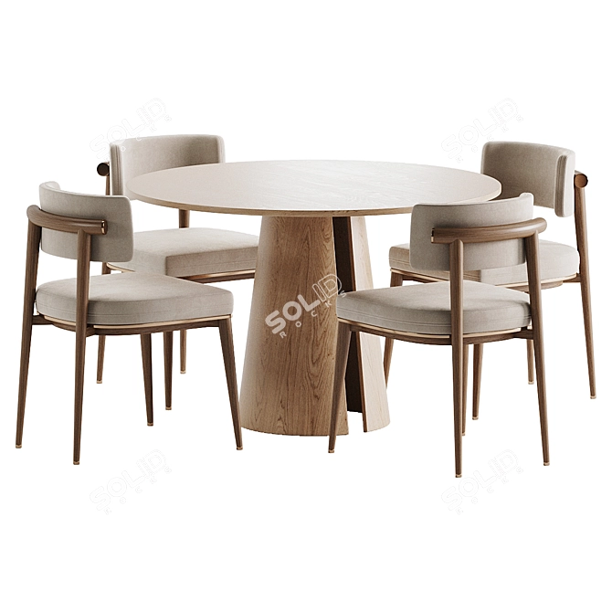 Contemporary Dining Set 97 3D model image 1