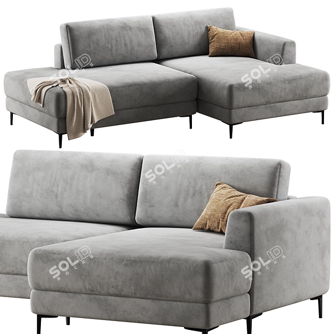 Edvin Corner Sofa, Versatile Material 3D model image 1