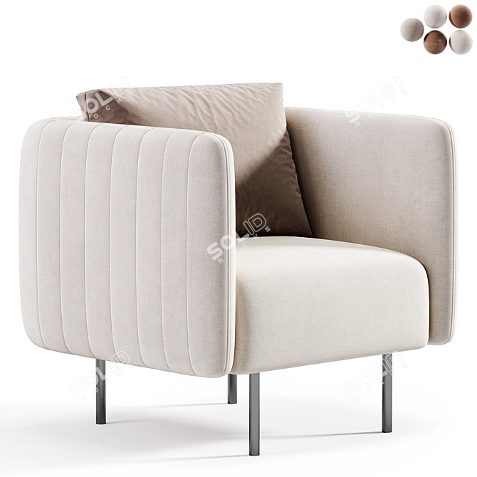 Rio Beige Fabric Armchair 2015 3D model image 2