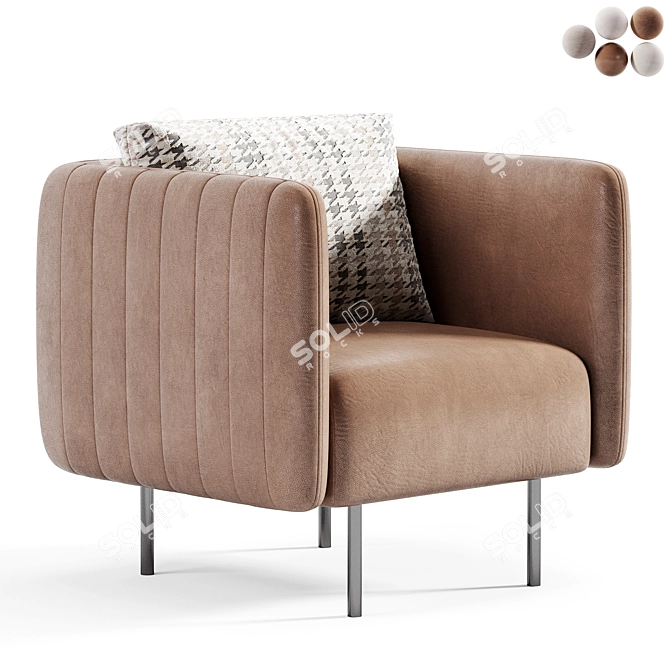 Rio Beige Fabric Armchair 2015 3D model image 3