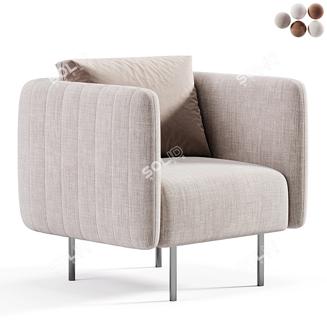 Rio Beige Fabric Armchair 2015 3D model image 4