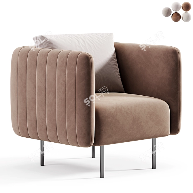 Rio Beige Fabric Armchair 2015 3D model image 5