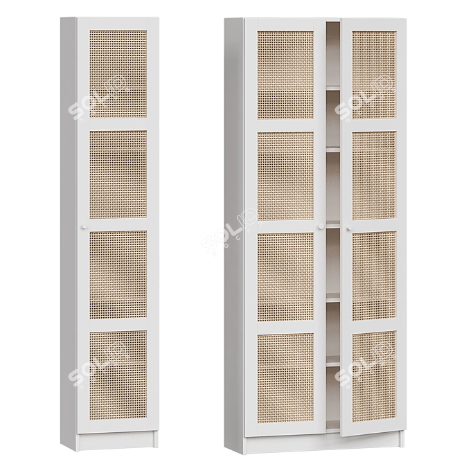 Scandinavian Bamboo Bookcase IKEA 3D model image 1