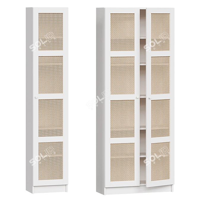 Scandinavian Bamboo Bookcase IKEA 3D model image 5