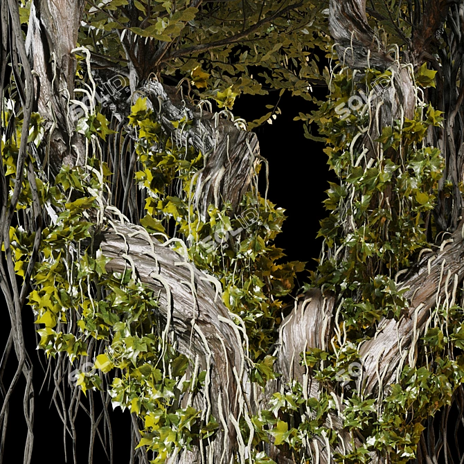 Jungle Tree & Ivy Parts 3D model image 6