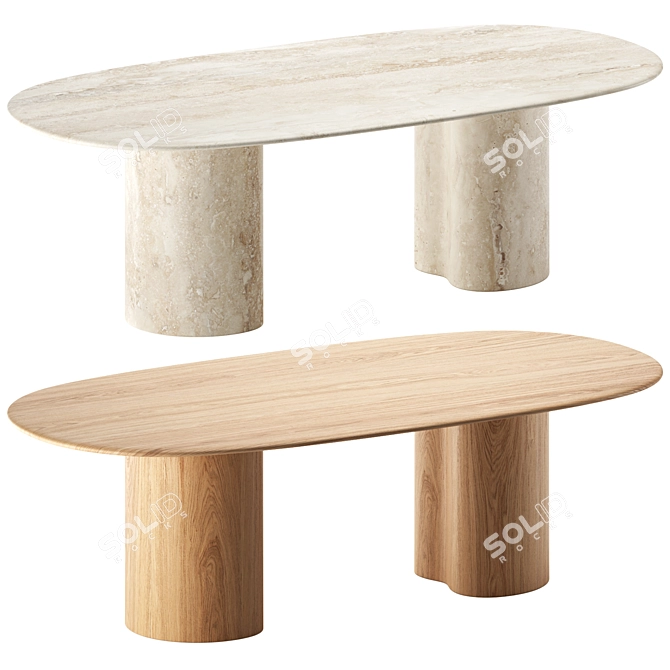 Contemporary GHIA Dining Tables: 2400x1200mm 3D model image 2