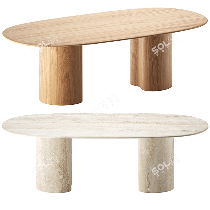 Contemporary GHIA Dining Tables: 2400x1200mm 3D model image 6
