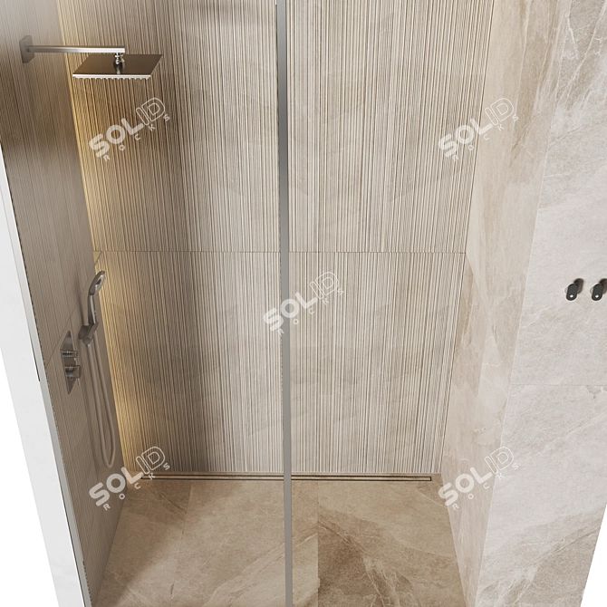 Luxury Illuminated Bathroom Shower Cabin 3D model image 3