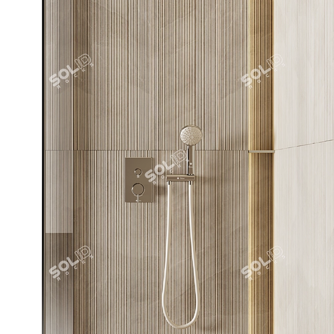 Luxury Illuminated Bathroom Shower Cabin 3D model image 4