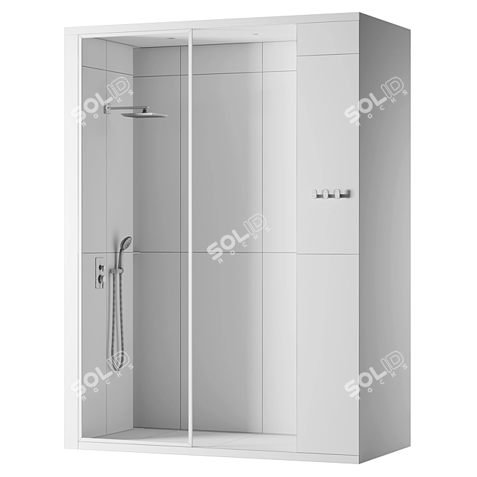 Luxury Illuminated Bathroom Shower Cabin 3D model image 6