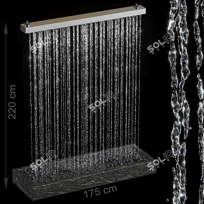 Serene Cascading Water Feature 3D model image 1