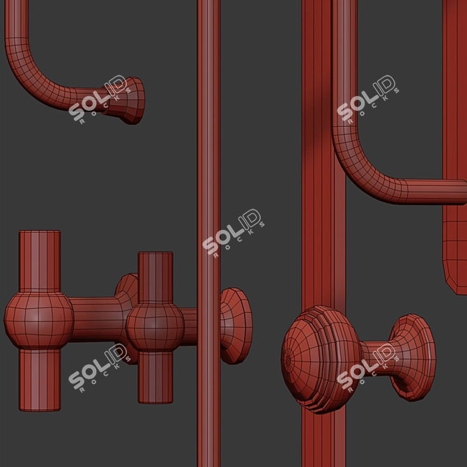 Elegant Furniture Handle Sets 3D model image 3