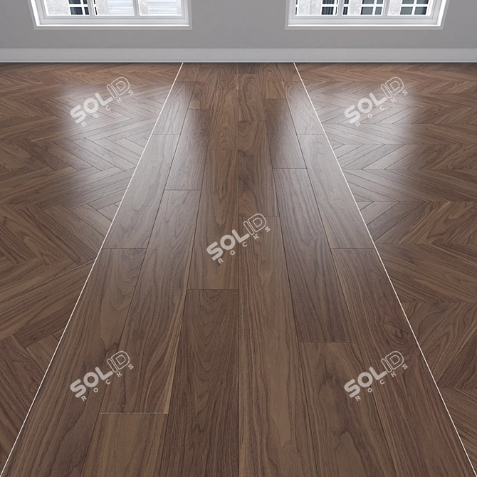 Versatile Oak Parquet Flooring 3D model image 1