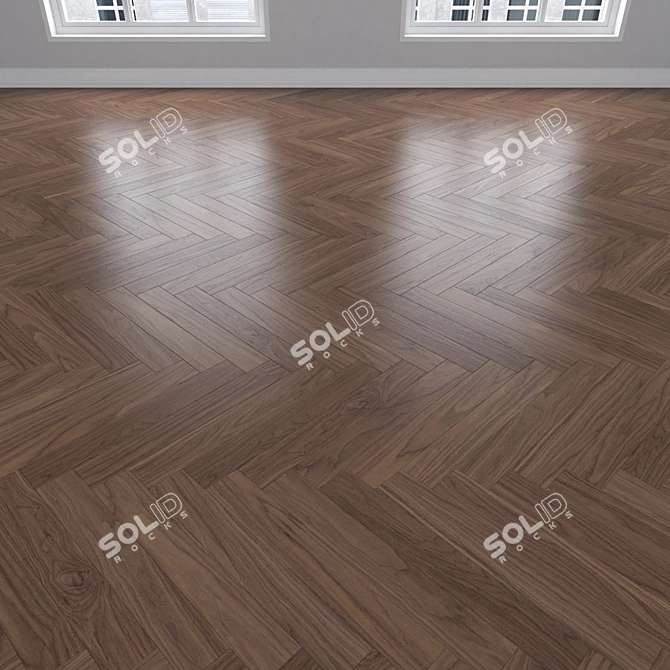 Versatile Oak Parquet Flooring 3D model image 3