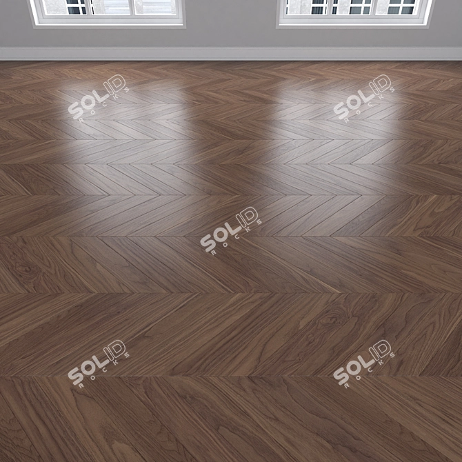 Versatile Oak Parquet Flooring 3D model image 4