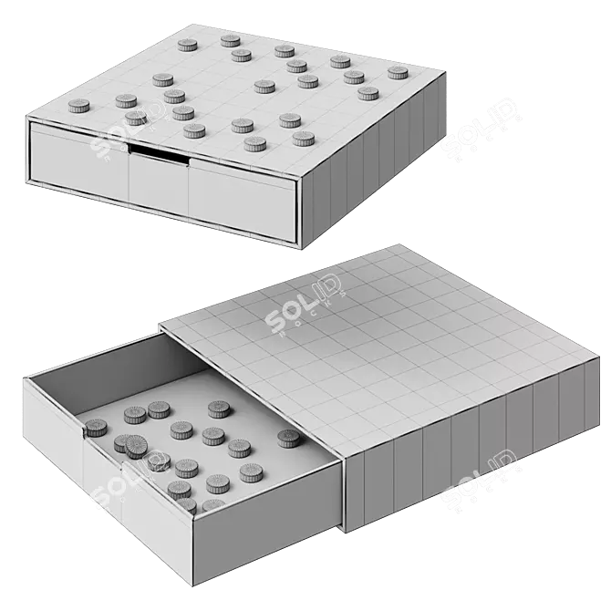 Sunnylife Wooden Checkers Set 3D model image 2