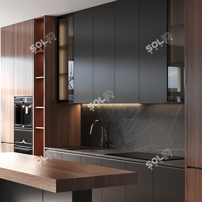 Modern Kitchen Design 3D Model 3D model image 2