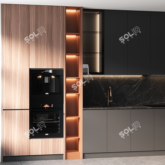 Modern Kitchen Design 3D Model 3D model image 3