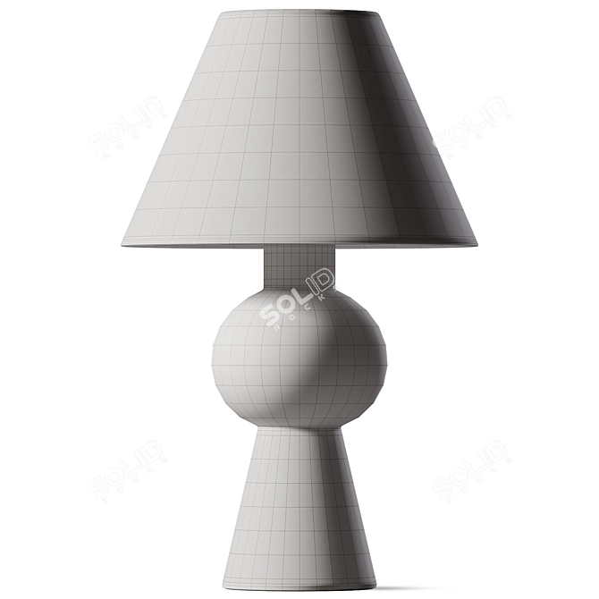 Handcrafted Terracotta Table Lamp 3D model image 2