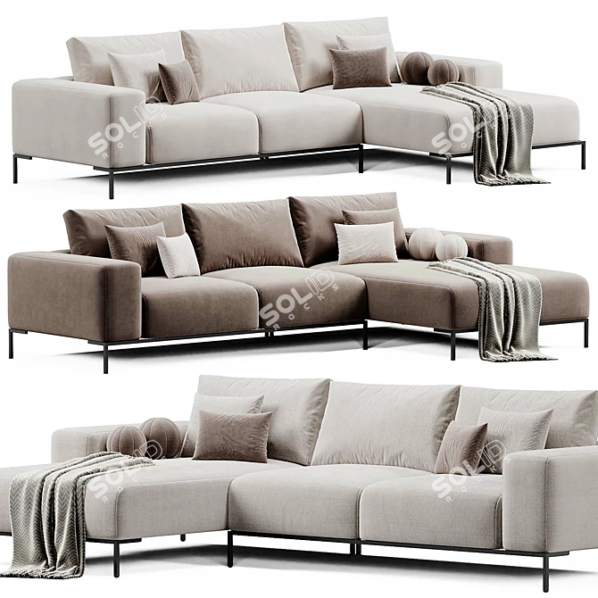 Sleek Modern Norane Sofa Design 3D model image 1