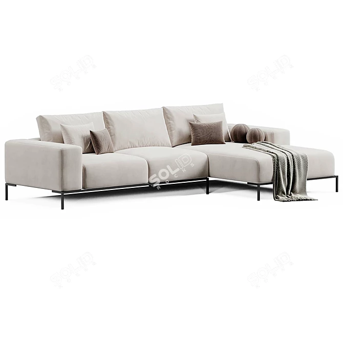 Sleek Modern Norane Sofa Design 3D model image 2