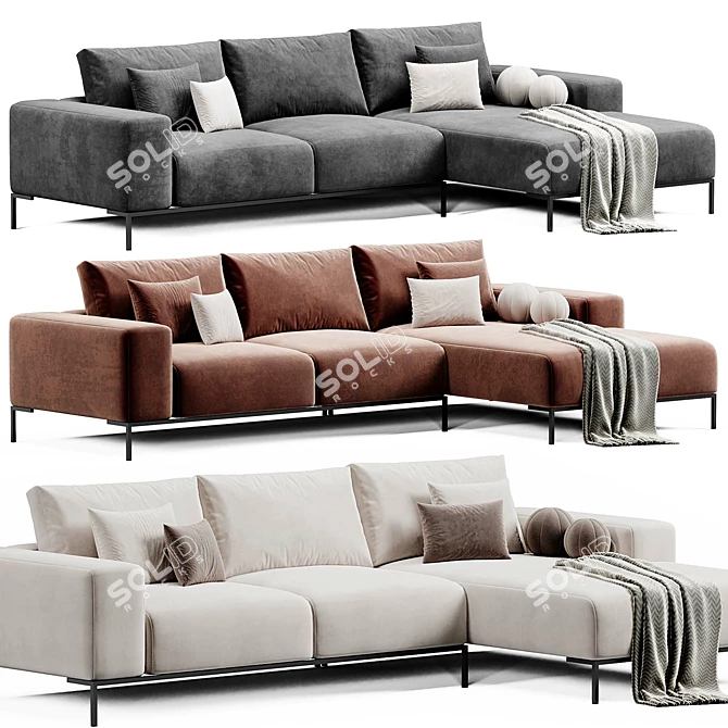 Sleek Modern Norane Sofa Design 3D model image 3