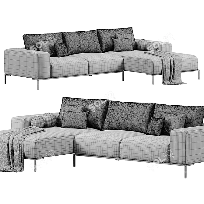 Sleek Modern Norane Sofa Design 3D model image 5