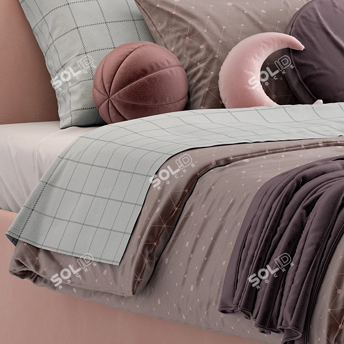 Poppi Single Bed in Pink 3D model image 5