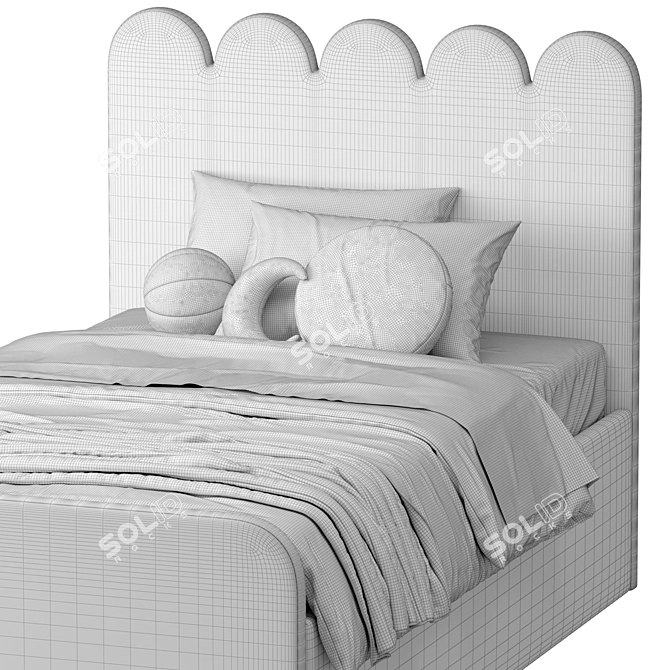 Poppi Single Bed in Pink 3D model image 7