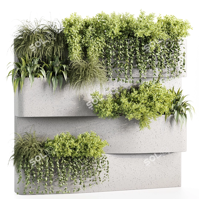 Premium Hanging Vertical Garden Plants 3D model image 1