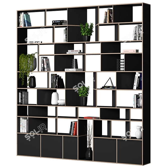 Customizable Modular Shelving Unit 3D model image 2