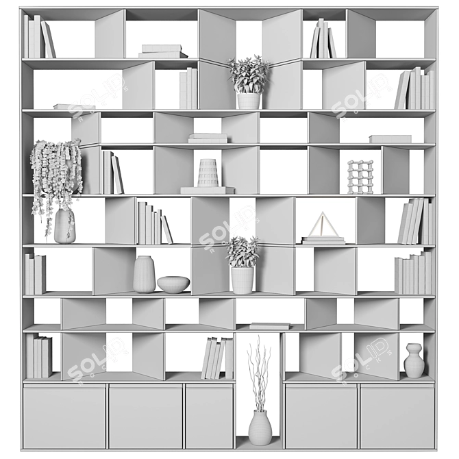 Customizable Modular Shelving Unit 3D model image 5