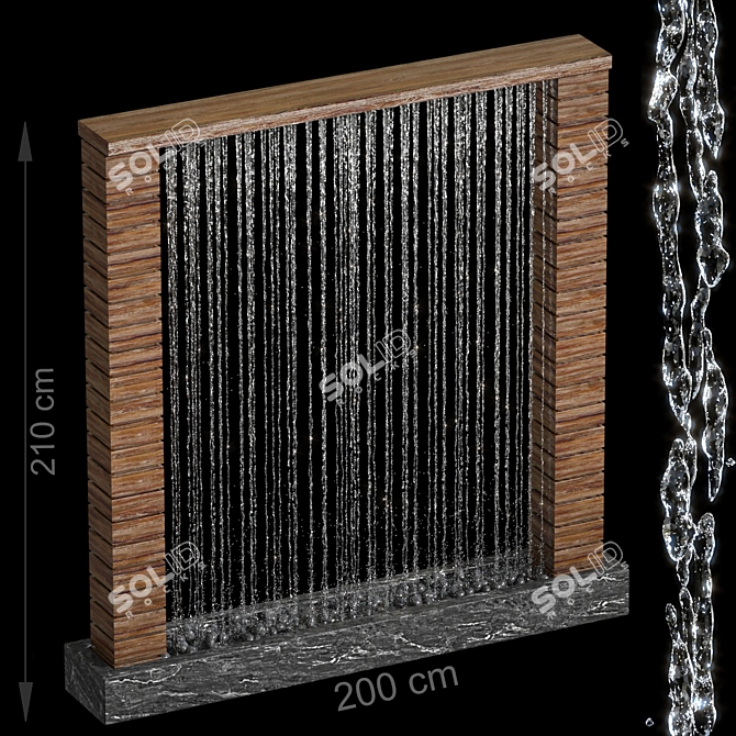 Serenity Falls Indoor Water Fountain 3D model image 1