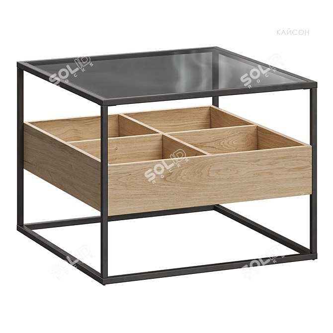 Kaison Coffee Table Black Wood 3D model image 1