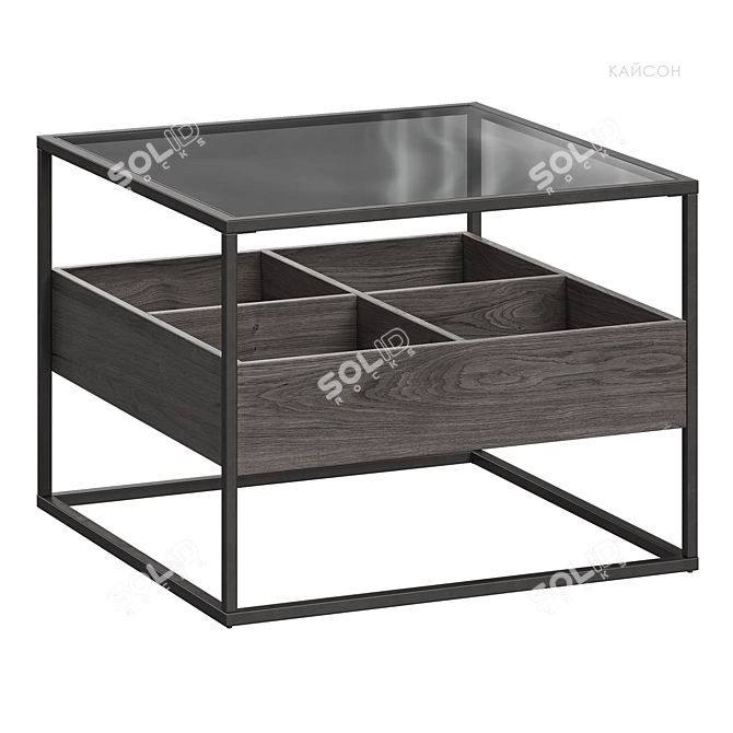 Kaison Coffee Table Black Wood 3D model image 2